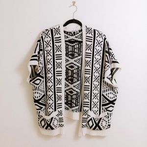 Charlotte Russe Tribal Print Sweater with Pockets